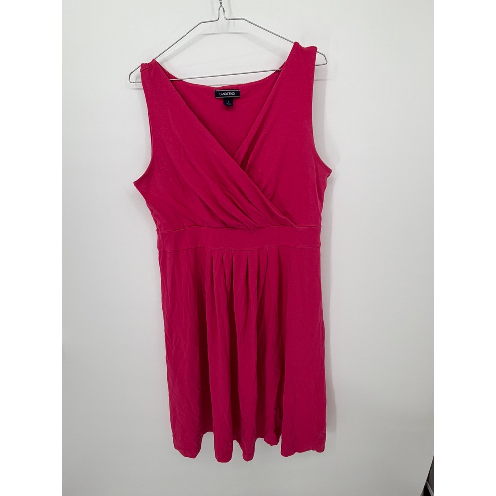 Lands End Womens Dress Pima Cotton Blend Pink L 14-16